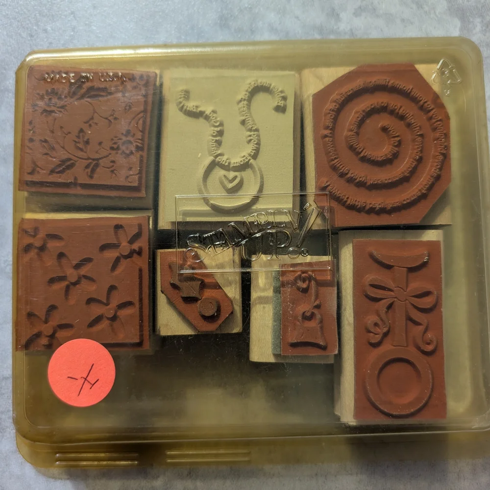 Stampin' Up! Black Floral and Decorative Wooden Stamps